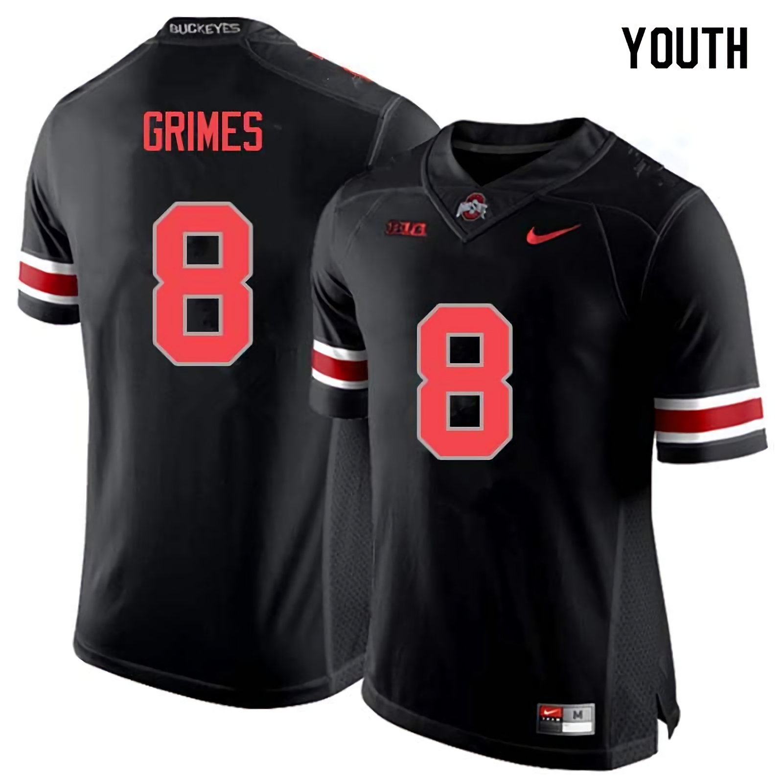 Trevon Grimes Ohio State Buckeyes Youth NCAA #8 Nike Blackout College Stitched Football Jersey RSF8056KC